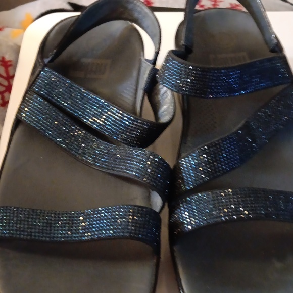 COMFY FITFLOP Z STRAP SANDAL EMBELLISHED IN BLUE - Picture 3 of 6